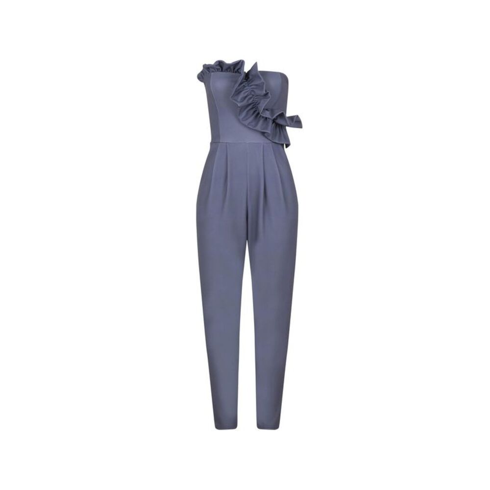 Girls On Film Womens/Ladies Halcyon Frill Jumpsuit / Gray